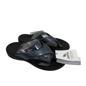 Aetrex Maui Shimmer Black Womens‎ Size 5 Lynco Orthotic Flip Flop Sandals NEW